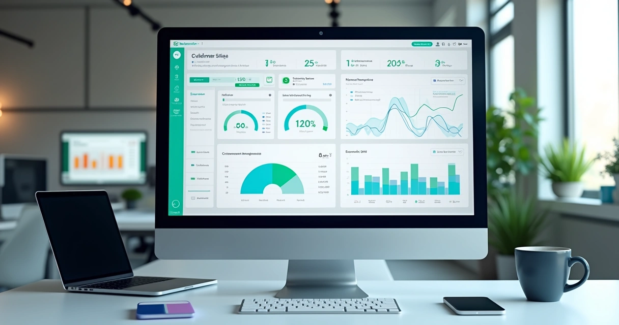 Painel digital integrado mostrando controle unificado de pedidos, vendas, notificações e finanças em uma tela moderna